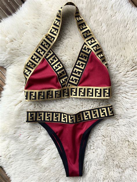 fendi thong bikini|fendi high waisted swimsuit.